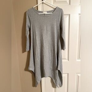 Gray 3/4 length sleeve asymmetrical hemline Simply Southerndress